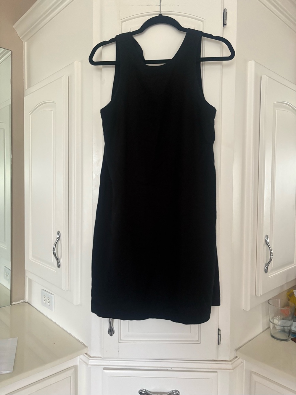 a new day Black Sleeveless linen Mini Shift Dress